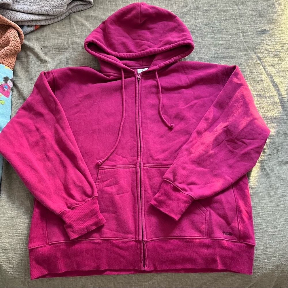 COZY FLEECE BOYFRIEND ZIP UP HOODIE - TNA